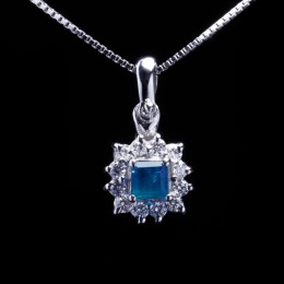 Pendente Zaffiro e Diamante